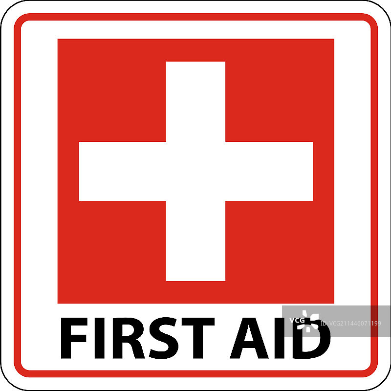 白色背景上的急救标签图片素材