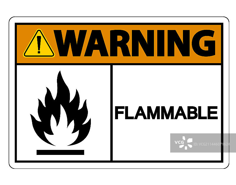 白色背景上的易燃品警告标志图片素材