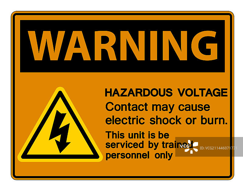 警告危险电压接触可能导致伤害图片素材