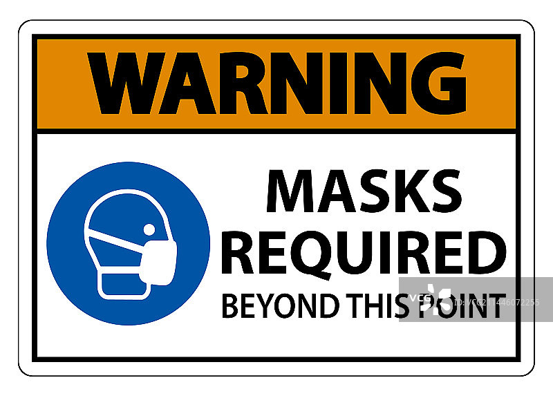 警告超出此点需要佩戴口罩标志图片素材