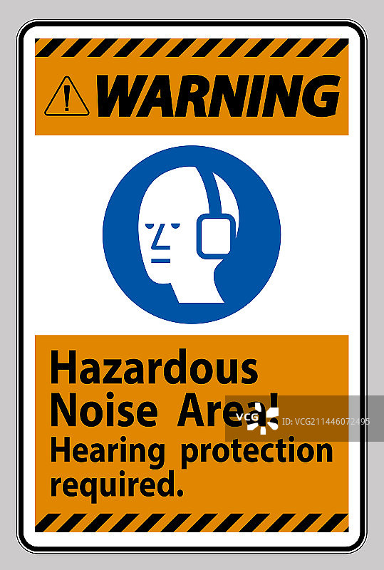 警告标志：危险噪音区域，注意听力图片素材