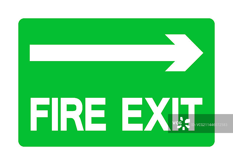 紧急出口绿色标志（白色背景）图片素材