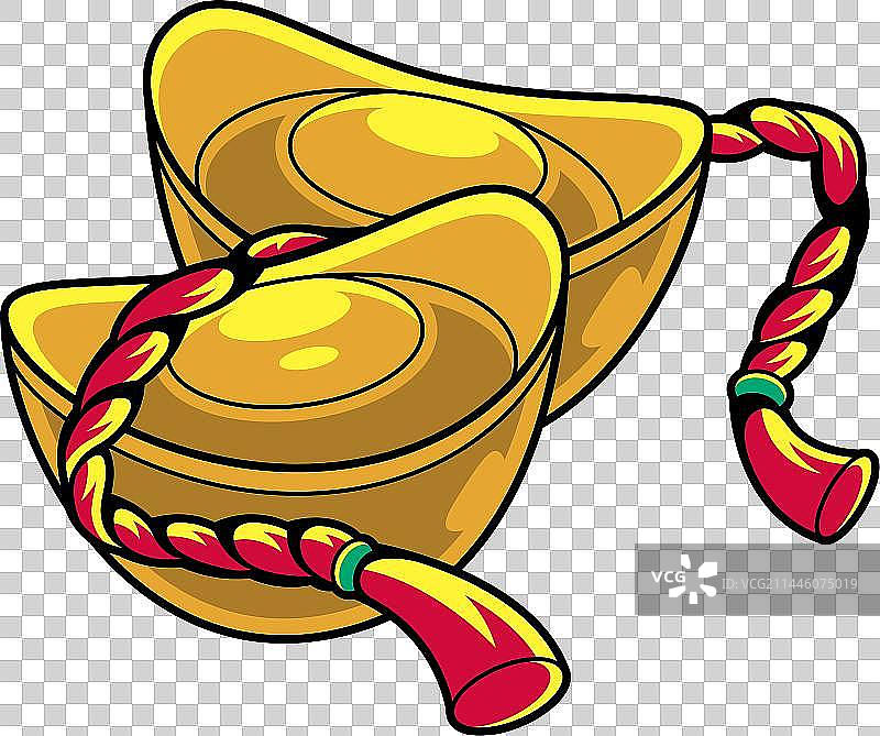 国潮金元宝矢量插画元素图片素材