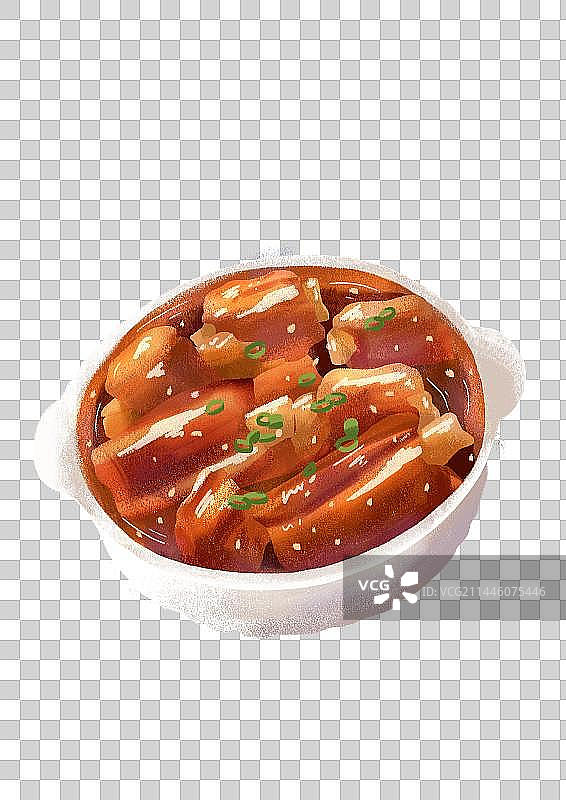 糖醋排骨美食插画图片素材