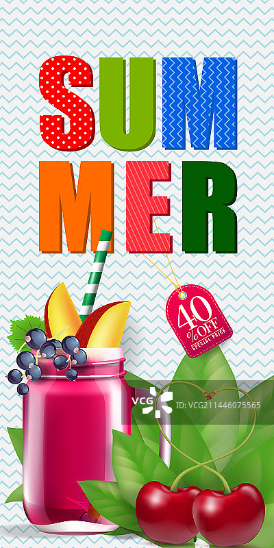 夏季鸡尾酒促销字母图片素材