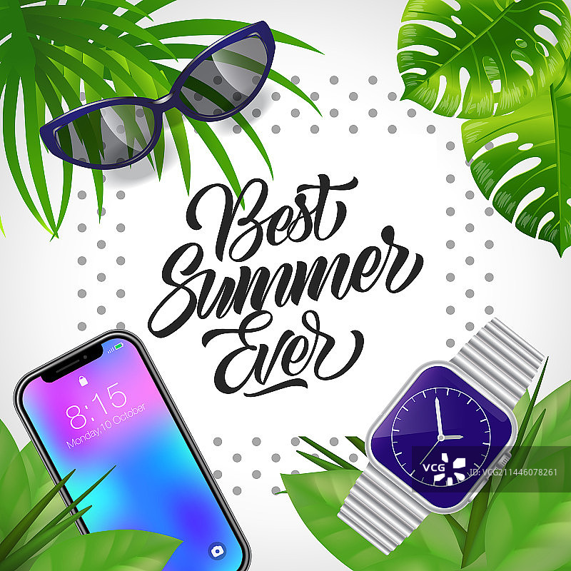 包含小工具的最佳夏季刻字图片素材