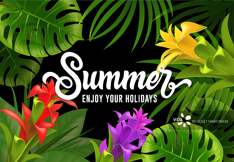 热带风情夏季假日字母图片素材