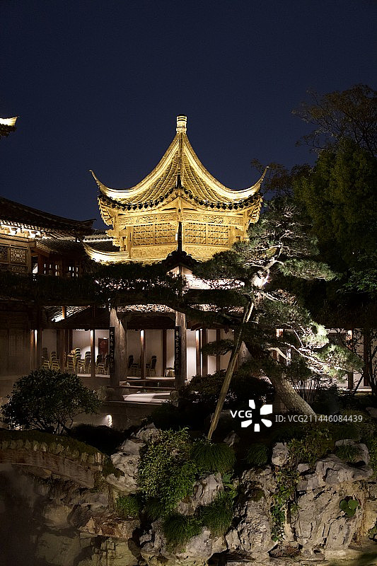 桐乡濮院古镇夜景图片素材