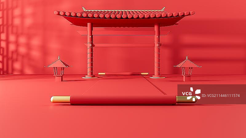 3D中国风产品展示台创意图图片素材