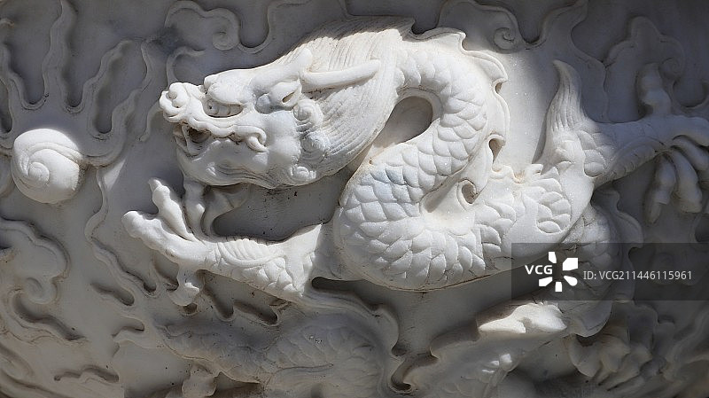 山西忻州市五台山汉白玉雕龙图片素材