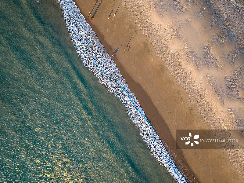 舟山桃花岛海岸日出航拍全景图图片素材