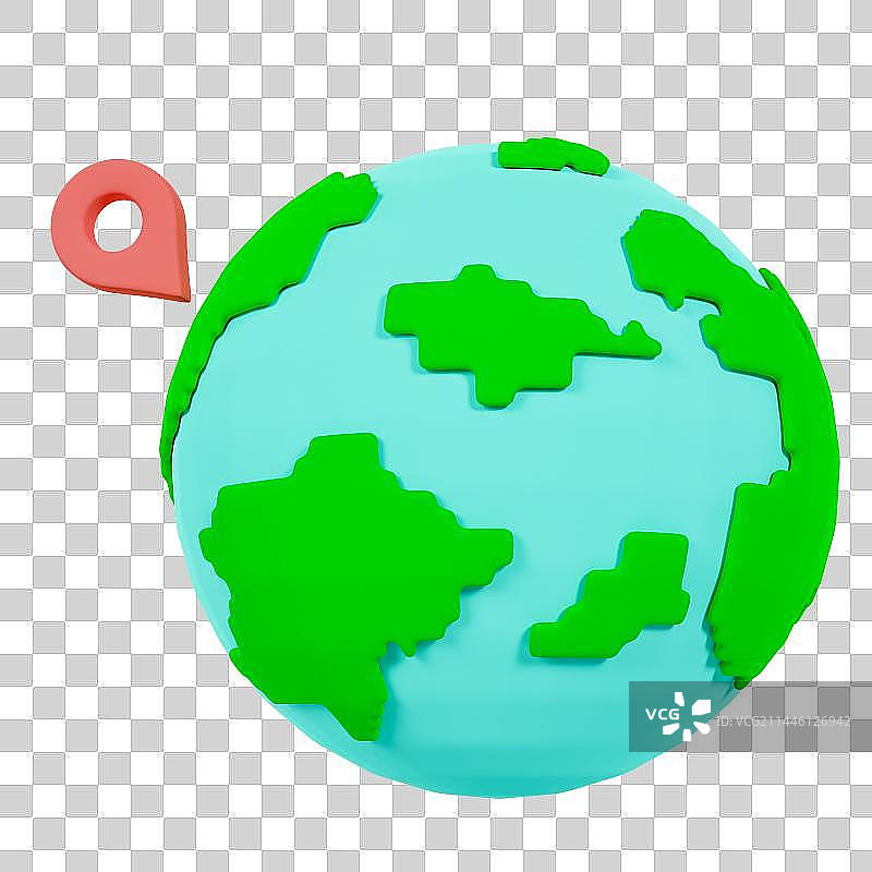 3D立体地球飞机环球旅行度假飞行元素图片素材