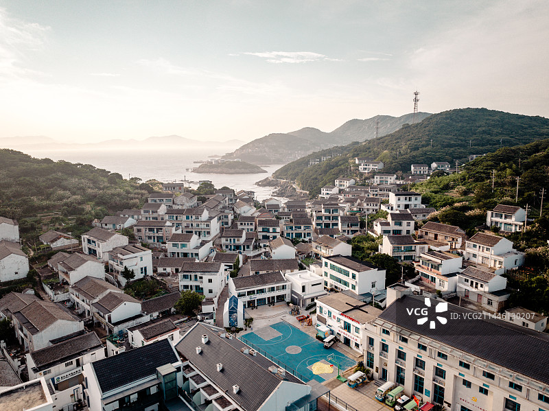 舟山白沙岛航拍全景图片素材