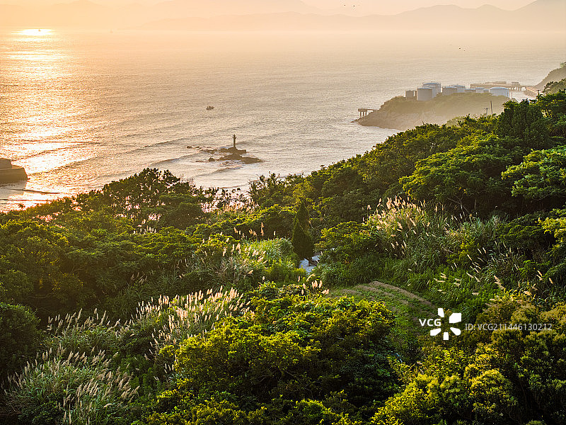 舟山白沙岛航拍全景图片素材
