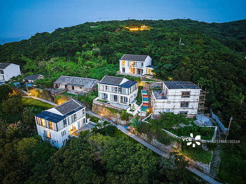 舟山白沙岛航拍全景图片素材