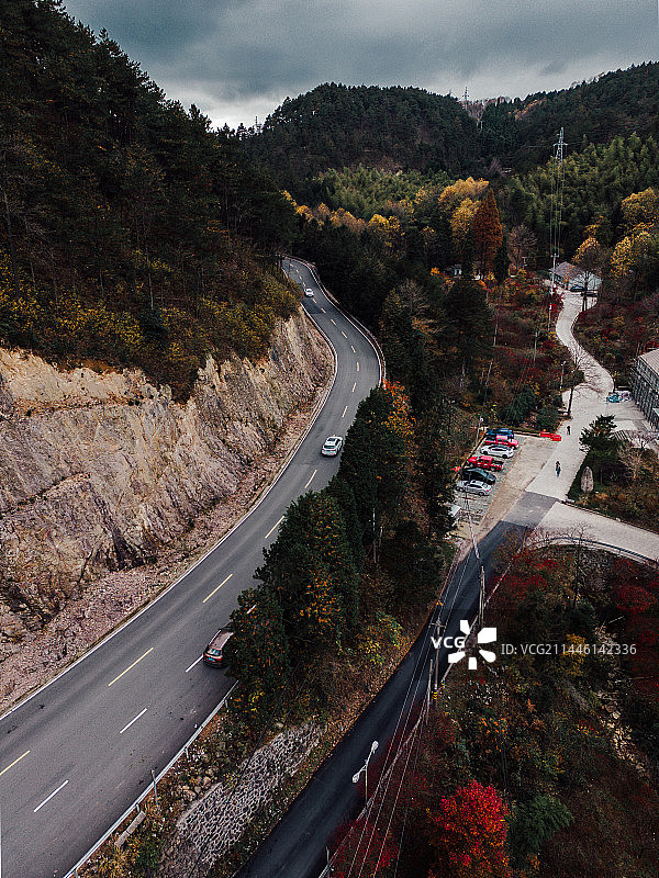 宁波余姚四明山航拍全景图片素材