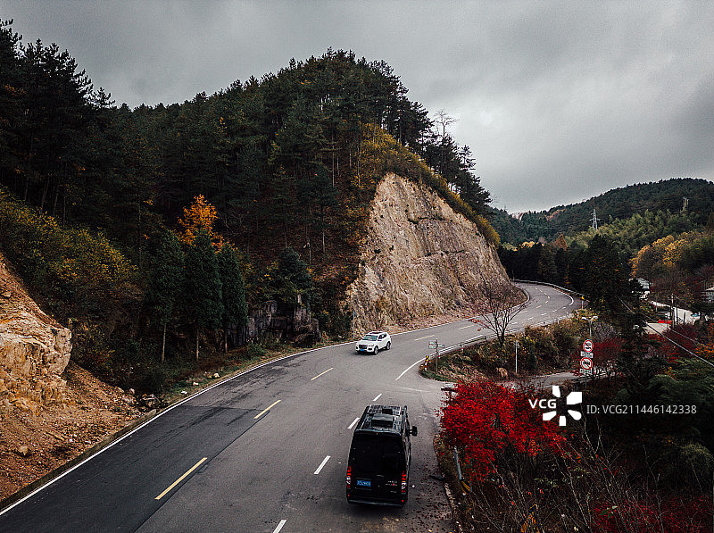 宁波余姚四明山航拍全景图片素材