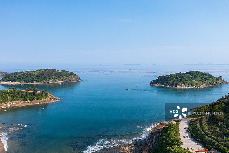 航拍大连市长海县小长山岛海边风光图片素材