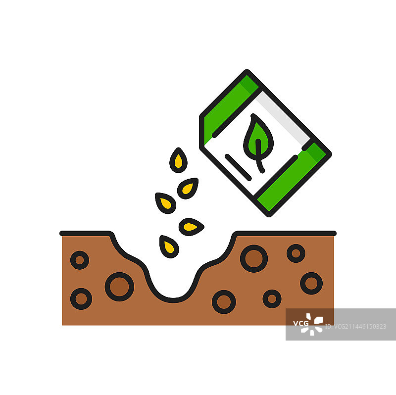 播种植物生长农业线条图标图片素材