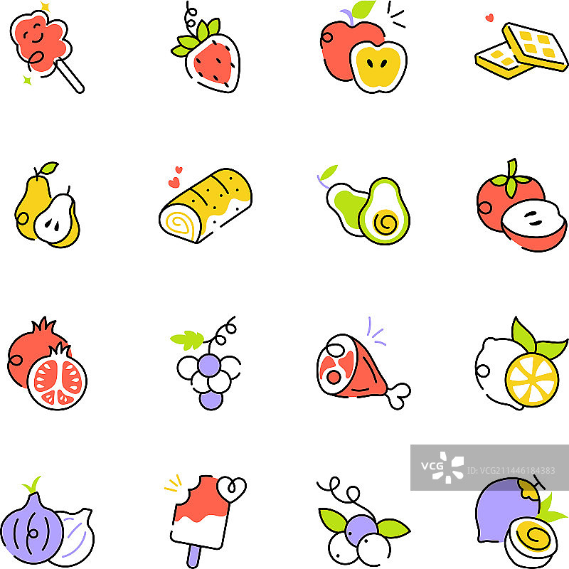 食物素描图标合集图片素材