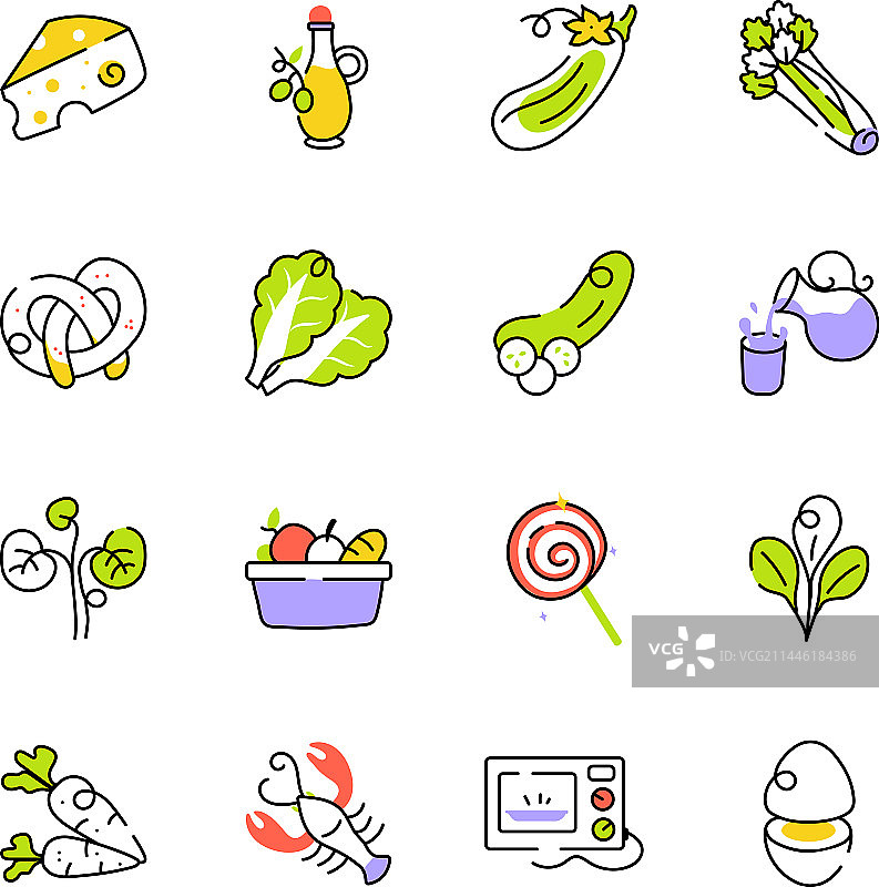 健康食品速写图标合集图片素材