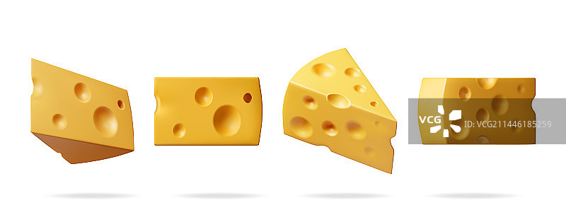 白色背景上的3D奶酪图片素材