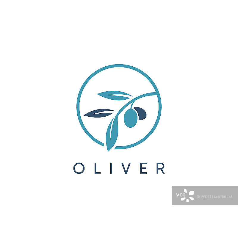 具有现代创意概念的橄榄Logo设计图片素材