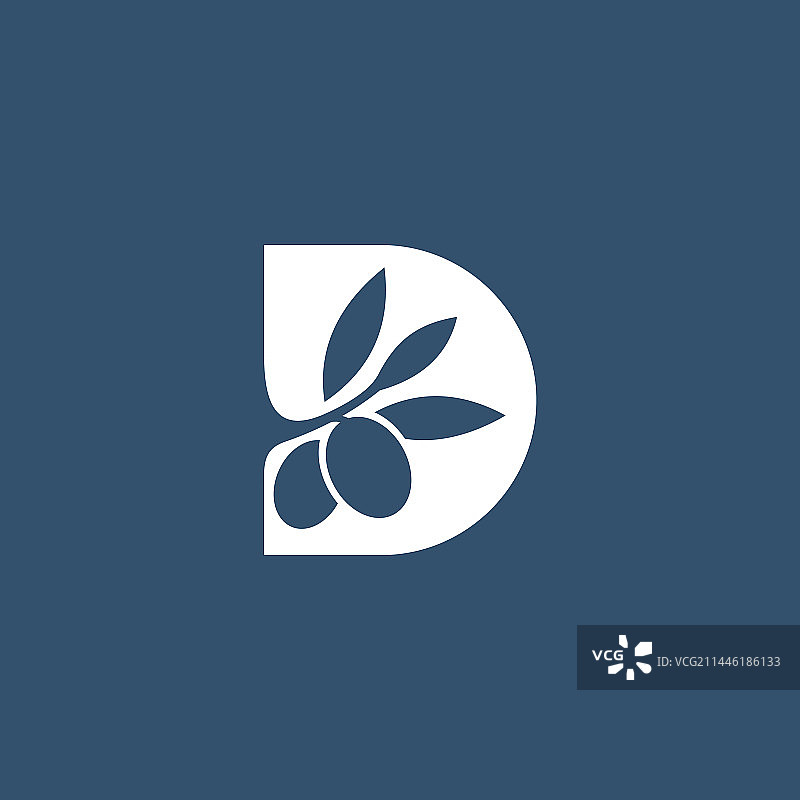 现代字母D概念橄榄标志设计图片素材