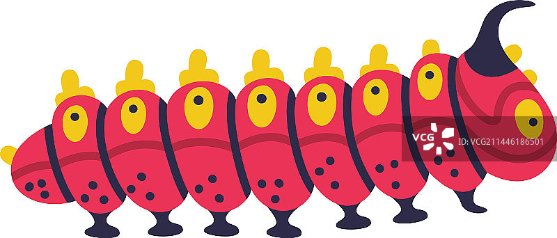 昆虫幼虫阶段的红色毛毛虫图片素材