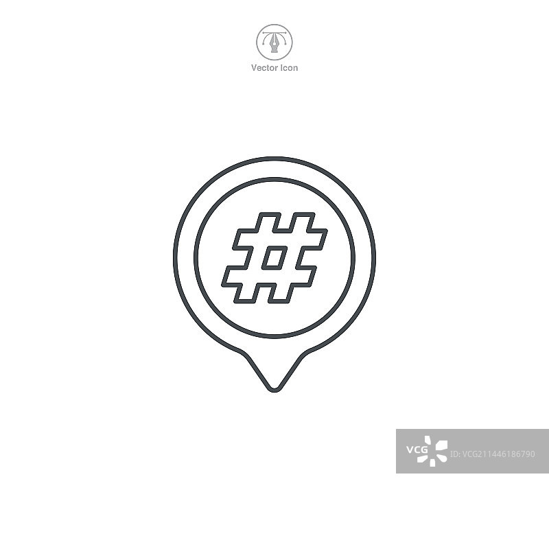 包含社交媒体主题的井号图标图片素材