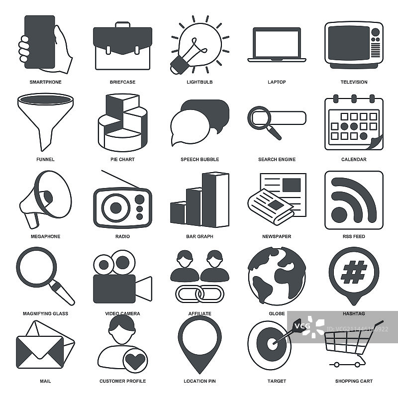 适用于各种营销的鲜艳图标图片素材