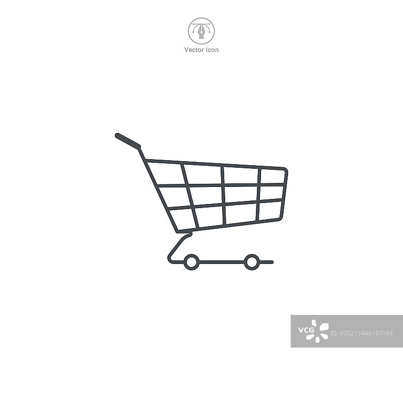 象征在线购物的时尚购物车图标图片素材