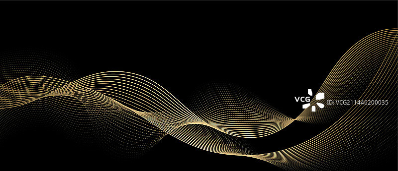 黑色背景金色曲线科技感大数据背景海报图片素材