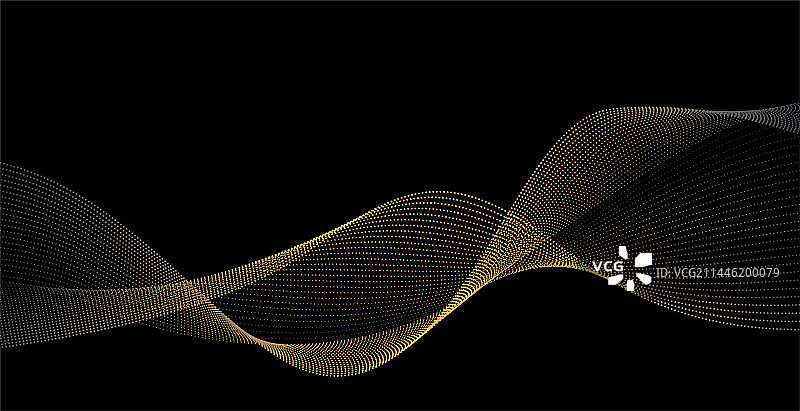 黑色背景金色曲线科技感大数据背景海报图片素材
