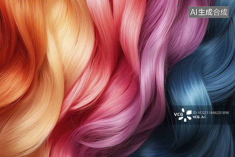【AI数字艺术】彩色头发背景图片素材
