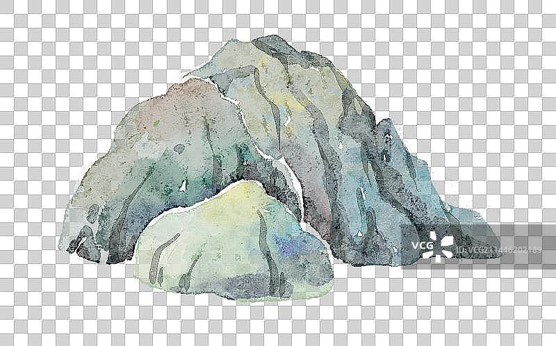 国风插画元素岩石石头图片素材