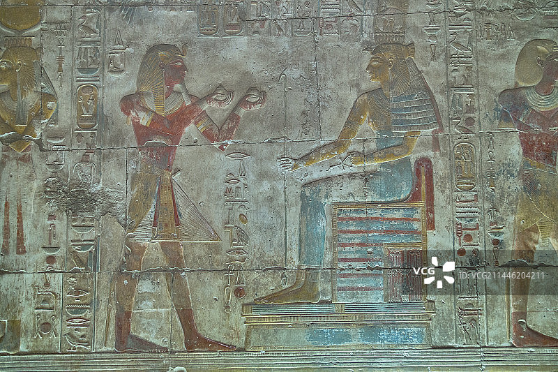 阿拜多斯一世神庙的壁画图片素材