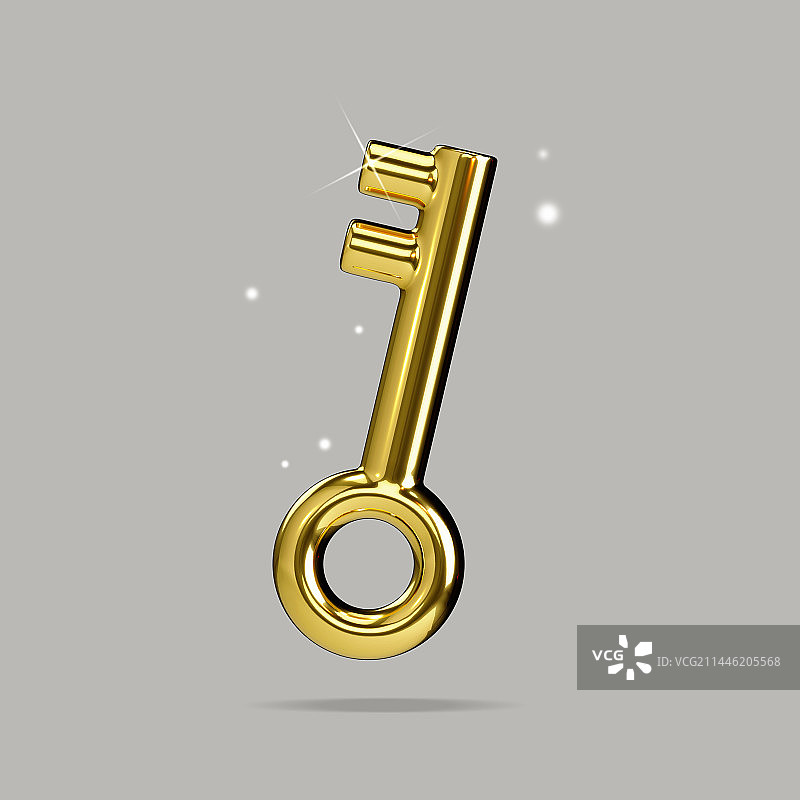 3D金色钥匙设计图片素材