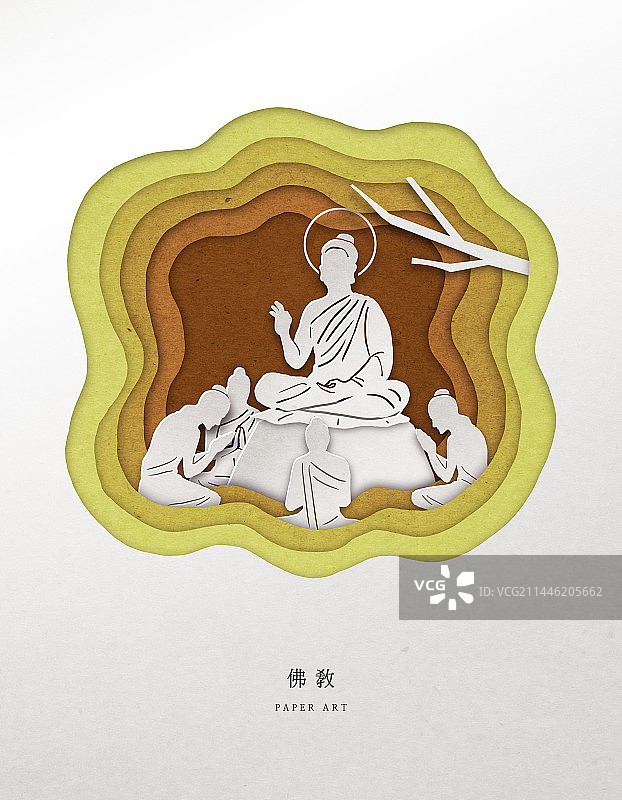 纸艺、宗教、佛教、佛祖、佛诞日图片素材