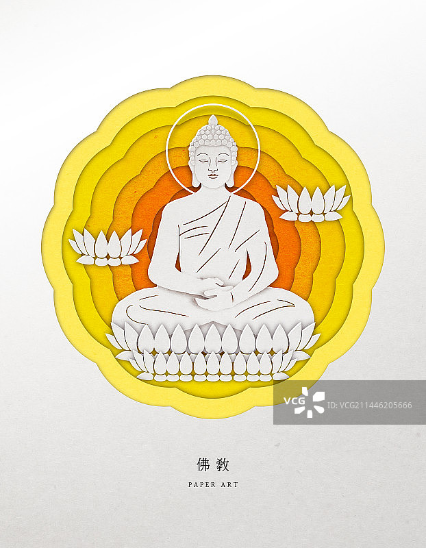 纸艺、宗教、佛教、佛祖、佛诞日图片素材