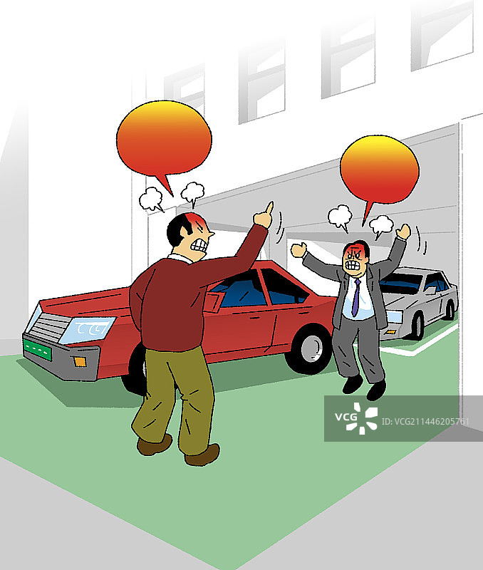 冲突、停车、社会问题插画图片素材