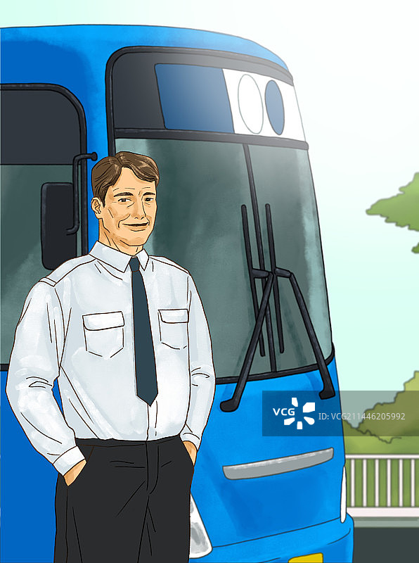 职业：公交车司机，公交车图片素材