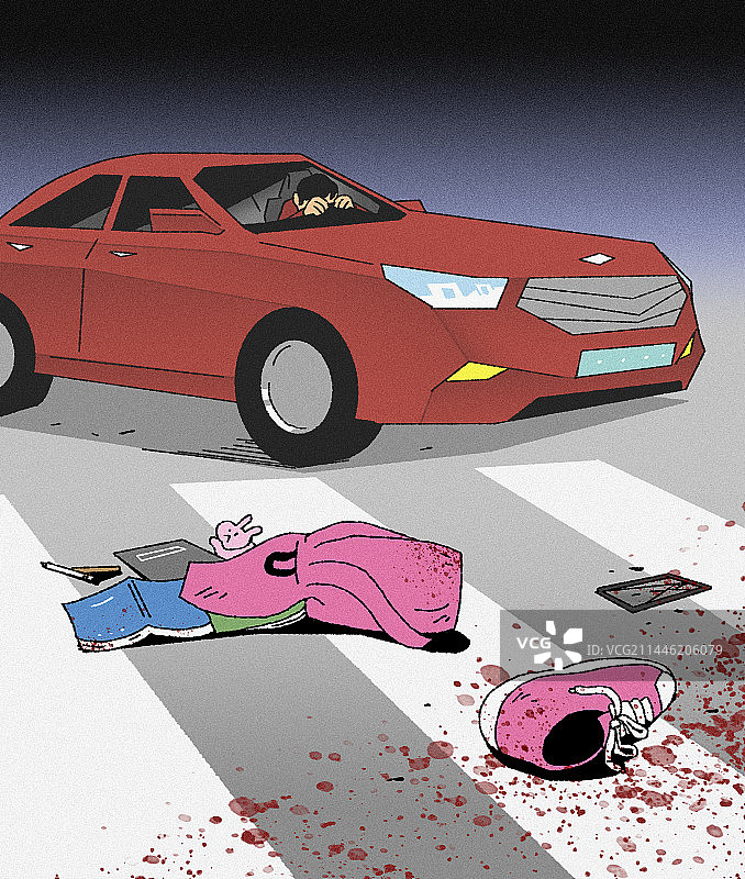 违反交通规则罚单右转行人插画图片素材