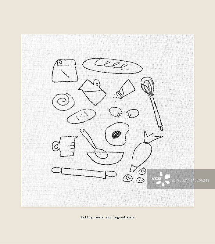 手绘插画，食物碗，餐厅烘焙烹饪课海报图片素材