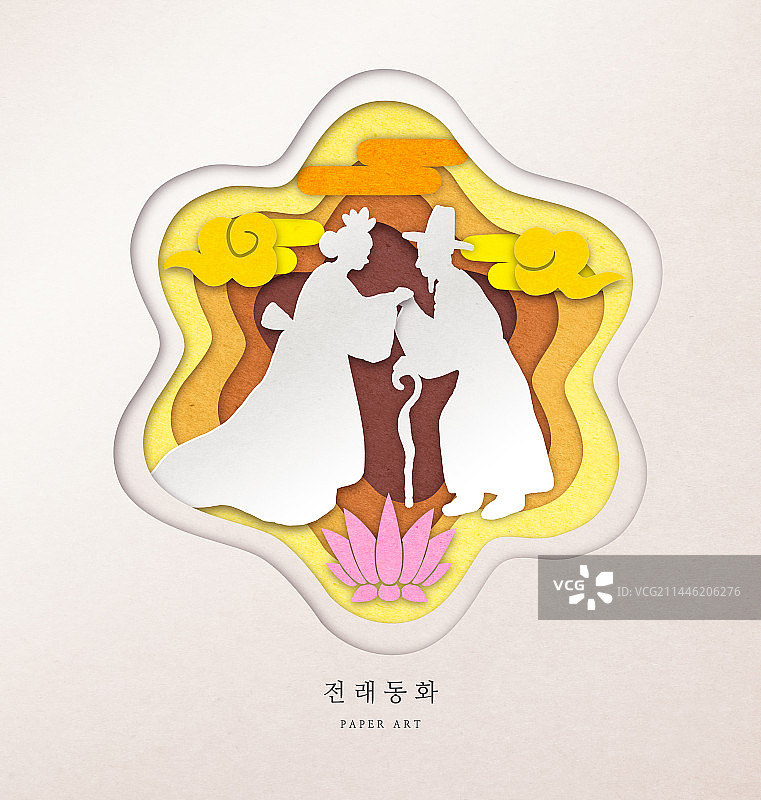 纸艺传统童话故事《沈清传》图片素材