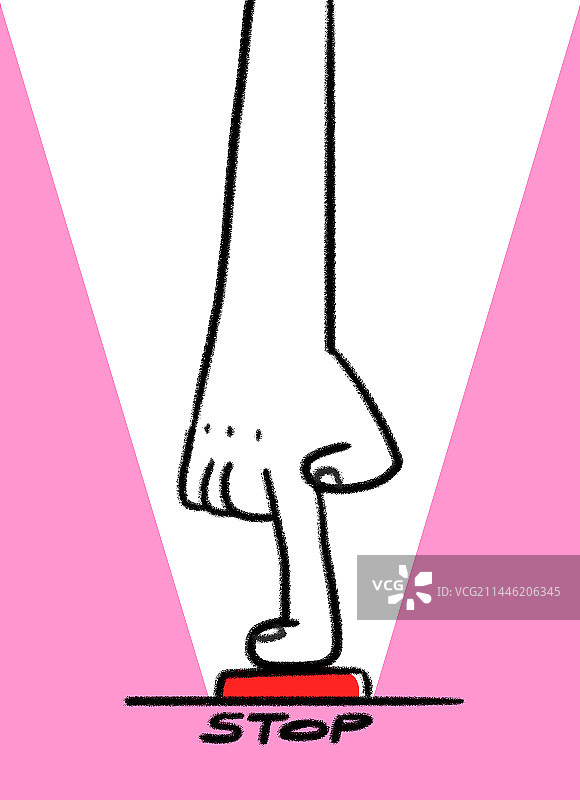 人手与按钮插画图片素材