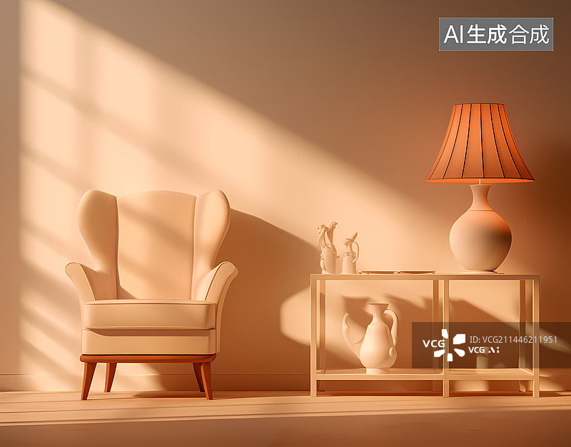 【AI数字艺术】沙发3D场景图片素材