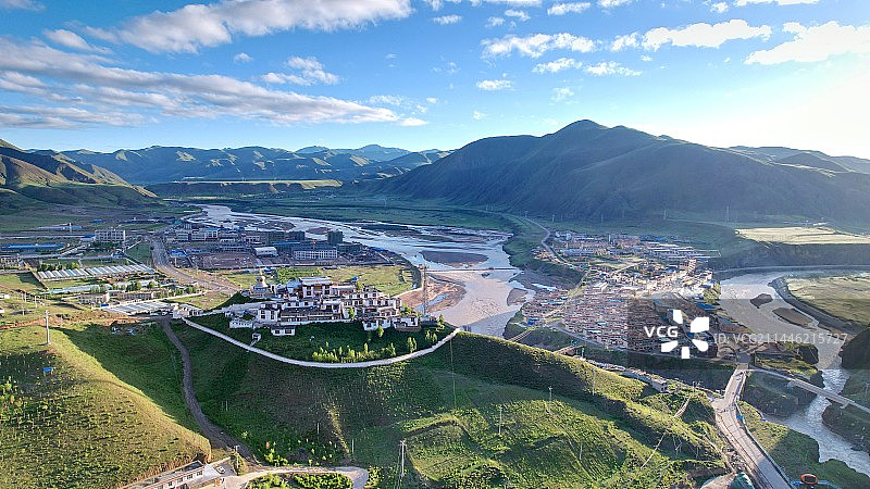 索县、赞丹寺清晨图片素材