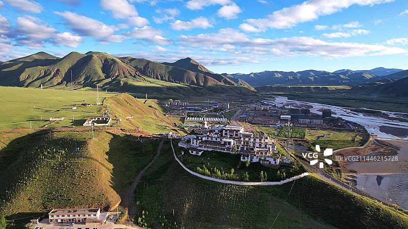 索县、赞丹寺清晨图片素材