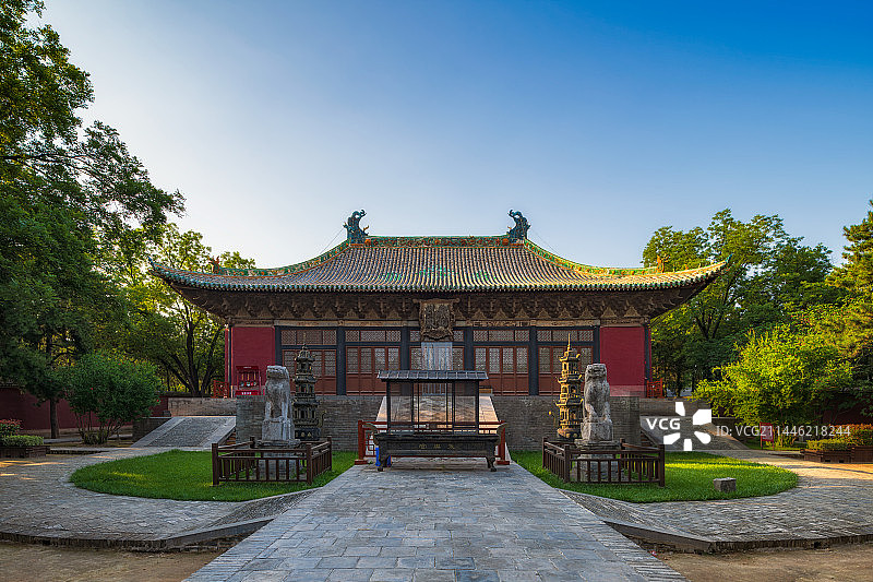 首批国宝单位，全真道教三大祖庭，山西省运城市芮城县永乐宫（纯阳万寿宫）无极之殿（三清殿）图片素材